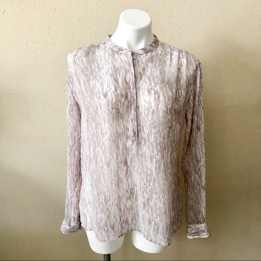 A.n.a pattern button front blouse